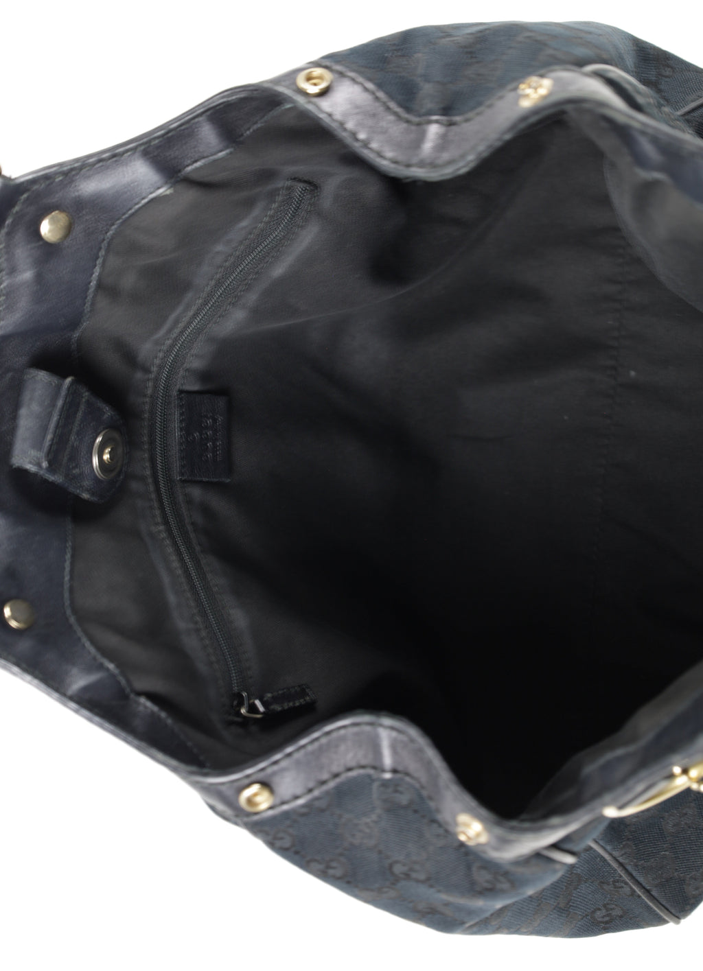 Gucci Sukey Tote Bag zwart detail binnenkant LauLau Treasures