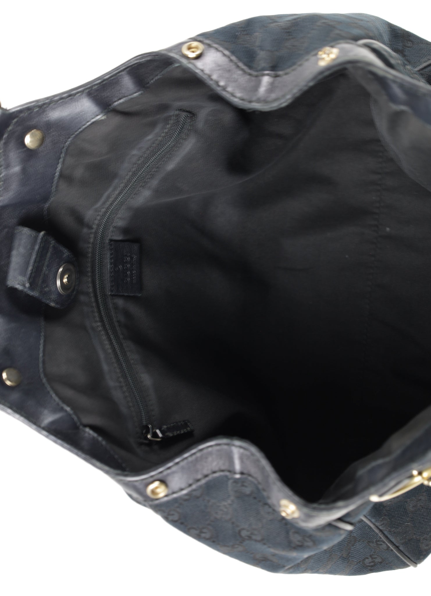 Gucci Sukey Tote Bag zwart detail binnenkant LauLau Treasures