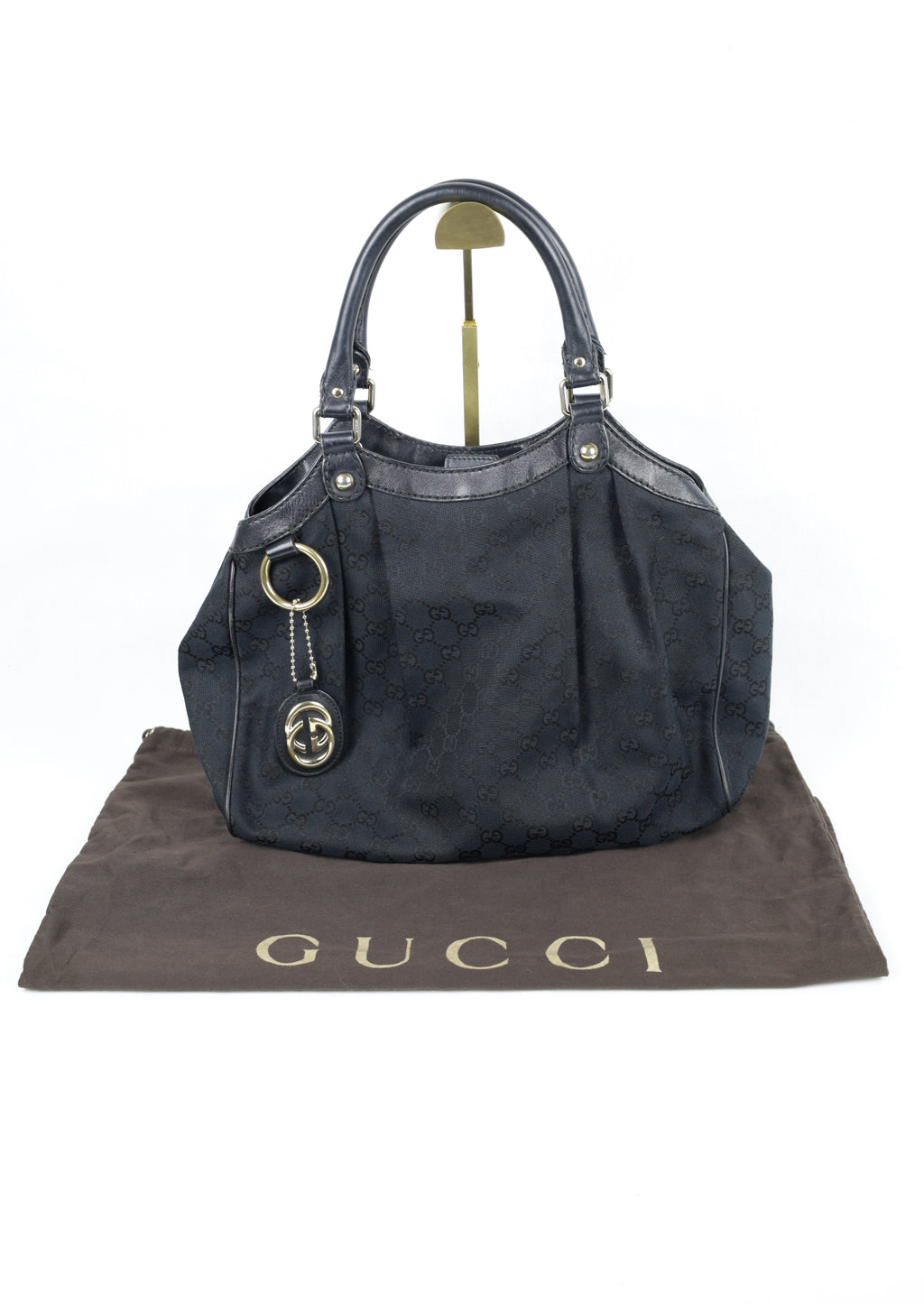 Gucci Sukey Tote Bag zwart detail dust bag LauLau Treasures