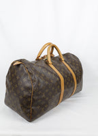 Vintage Louis Vuitton KeepAll 50 en profiel rechts Laulau Treasures