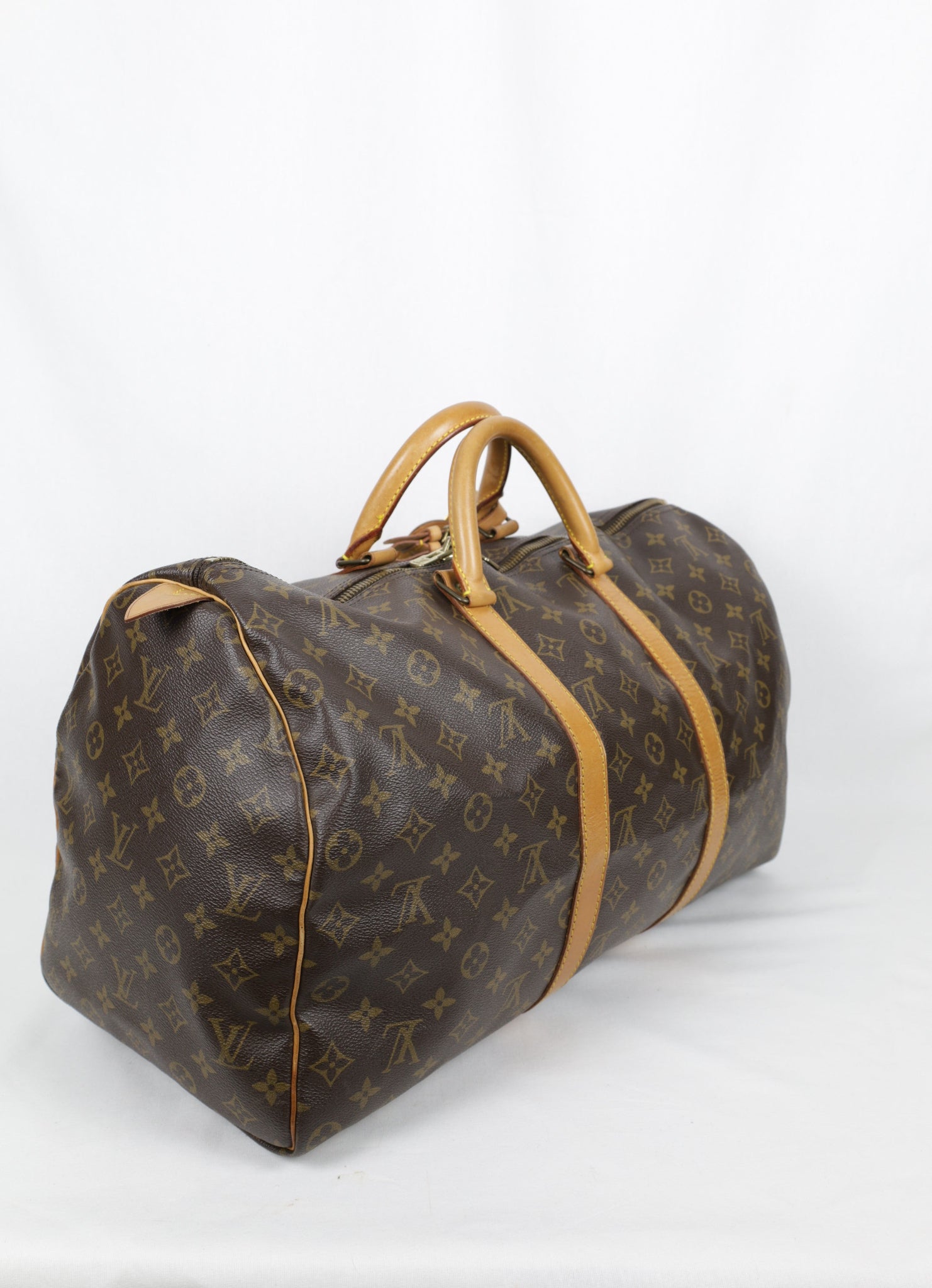 Vintage Louis Vuitton KeepAll 50 en profiel rechts Laulau Treasures