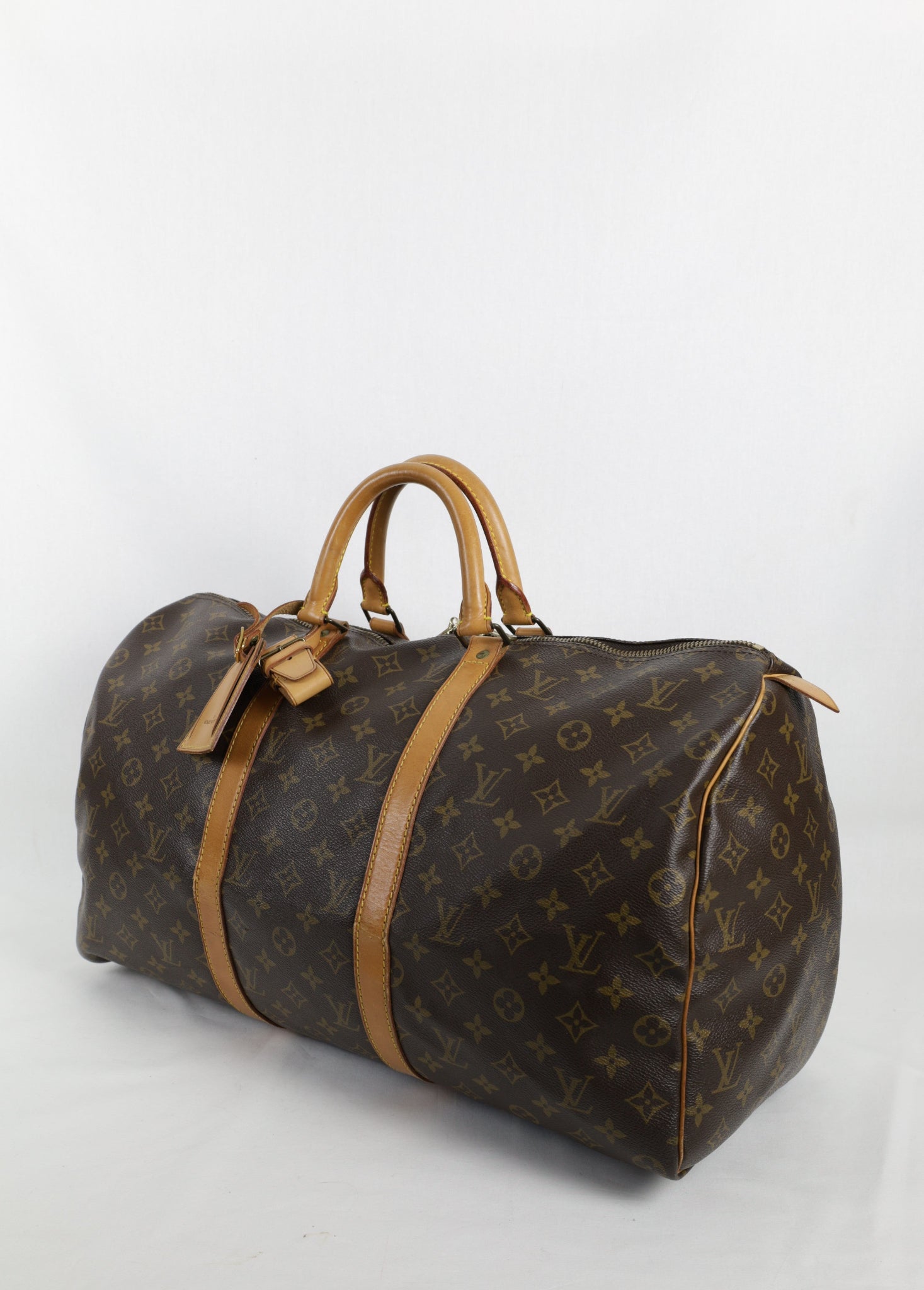 Vintage Louis Vuitton KeepAll 50 en profiel rechts Laulau Treasures