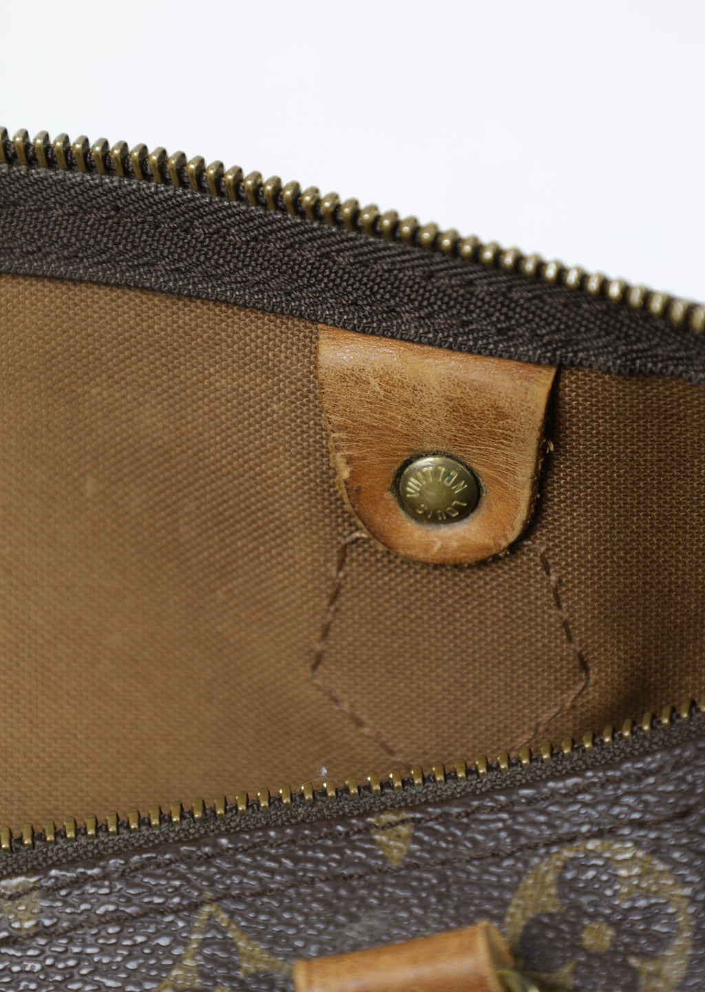 Vintage Louis Vuitton Speedy 30 binnen detail 2 Laulau Treasures