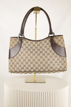 Vintage Gucci Tote Beige met Entrupy achter - Laulau Treasures