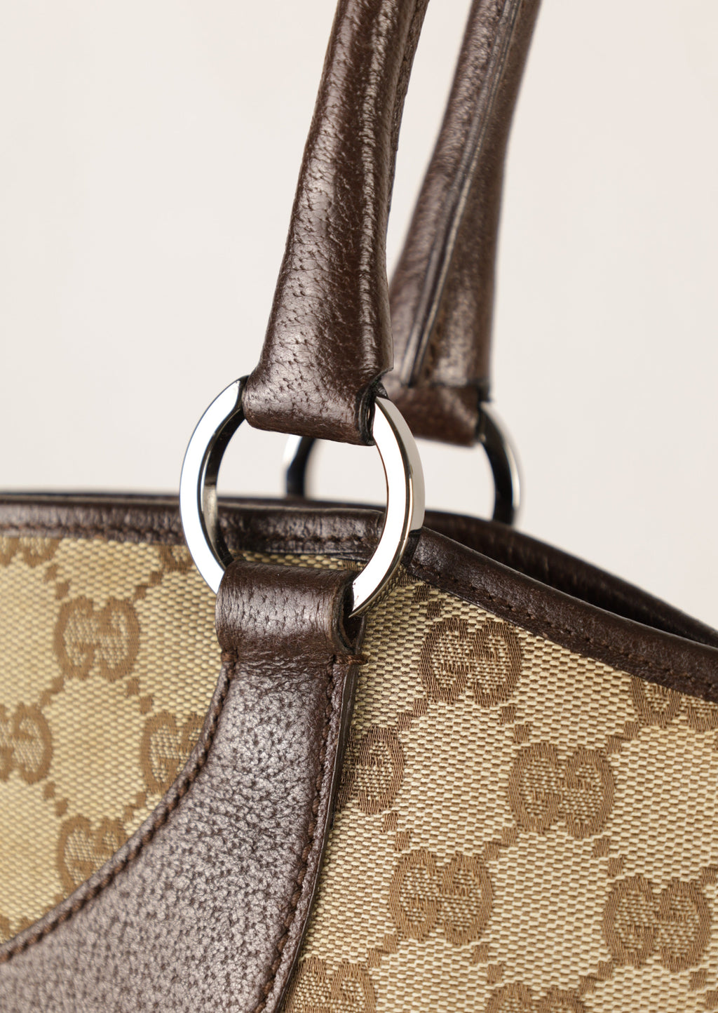 Vintage Gucci Tote Beige met Entrupy detail2 - Laulau Treasures