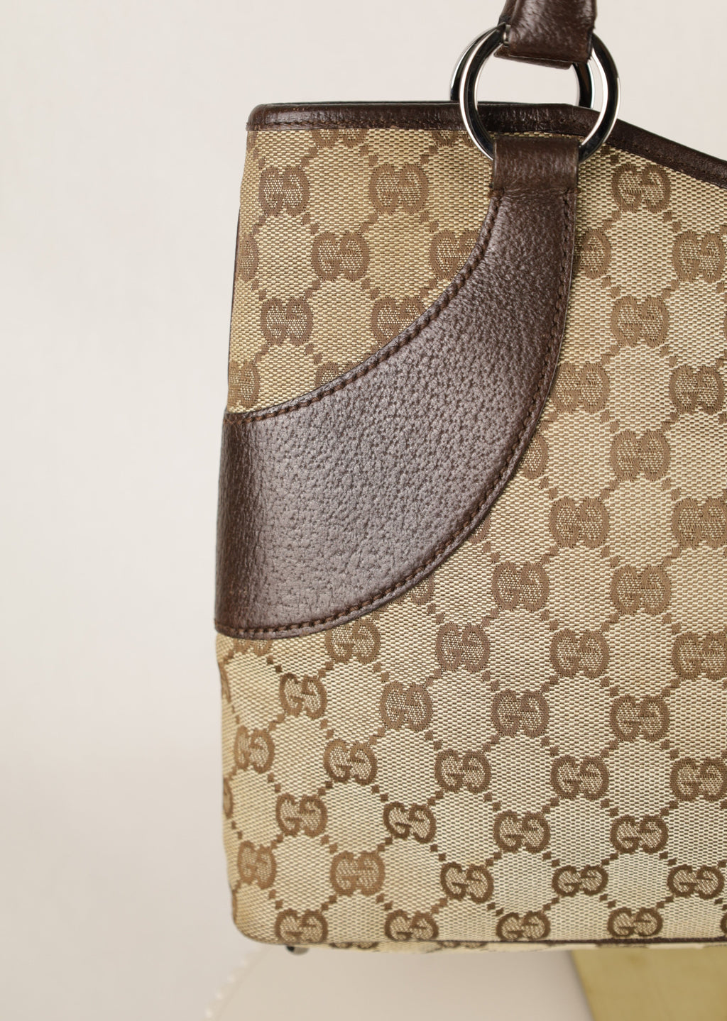 Vintage Gucci Tote Beige met Entrupy links - Laulau Treasures