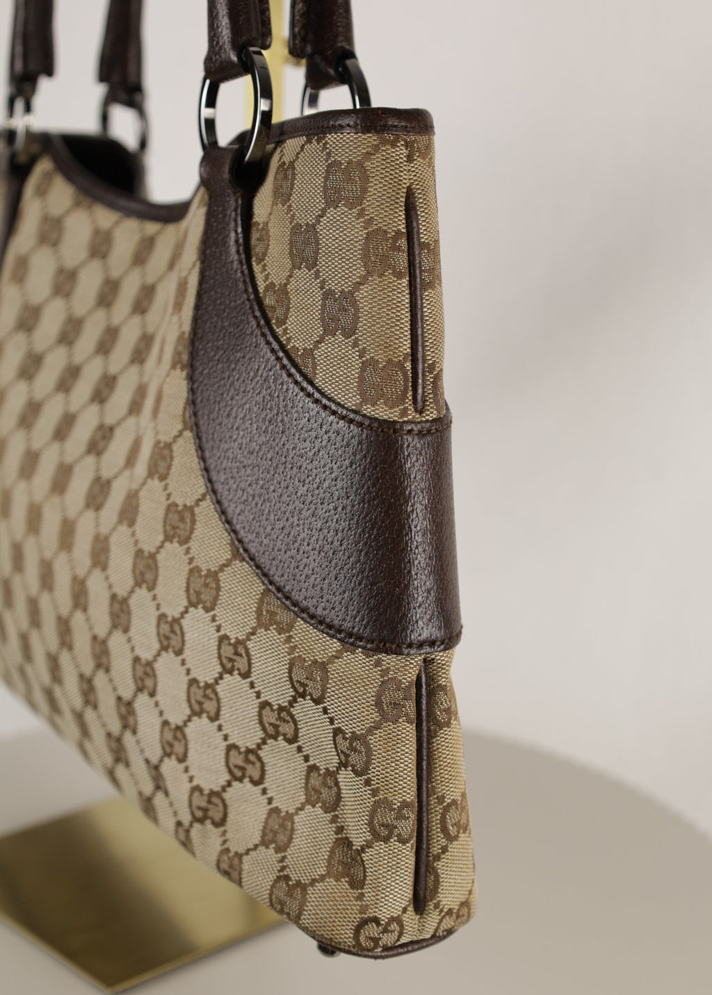 Vintage Gucci Tote Beige met Entrupy rechts - Laulau Treasures