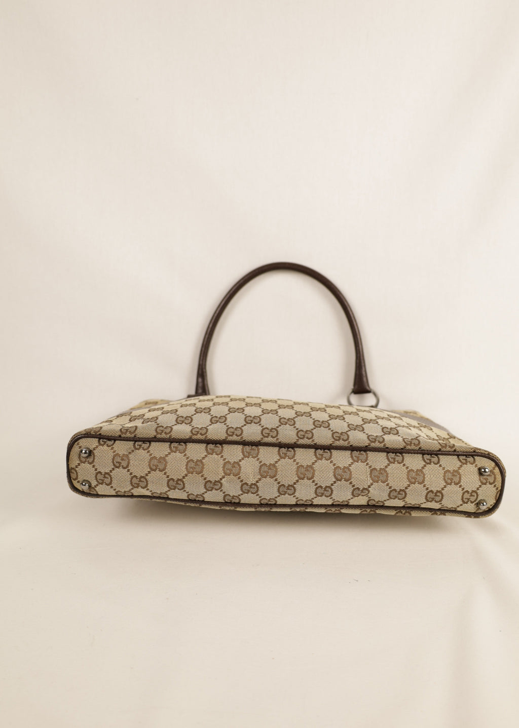 Vintage Gucci Tote Beige met Entrupy  onder - Laulau Treasures