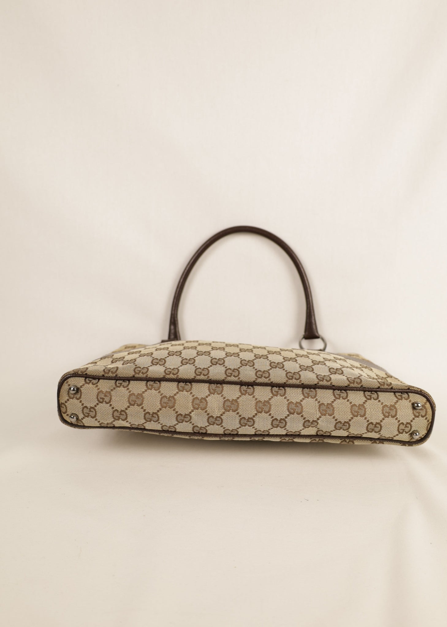 Vintage Gucci Tote Beige met Entrupy  onder - Laulau Treasures