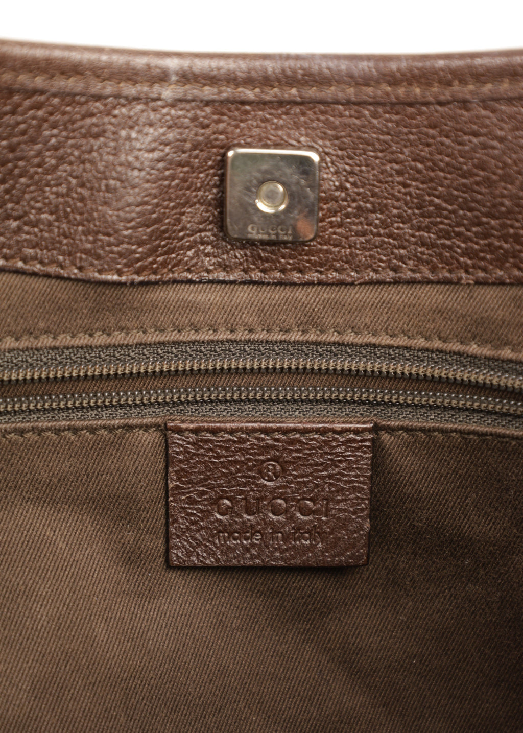 Vintage Gucci Tote Beige met Entrupy detail sluiting en logo - Laulau Treasures