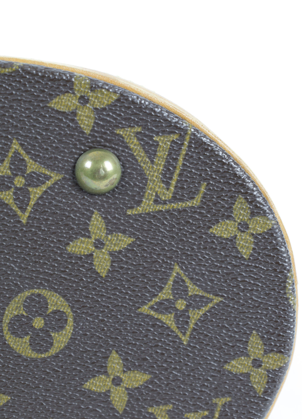 Vintage Louis Vuitton Mini Bucket bag in Monogram canvas - detail onderkant 2 | Laulau Treasures