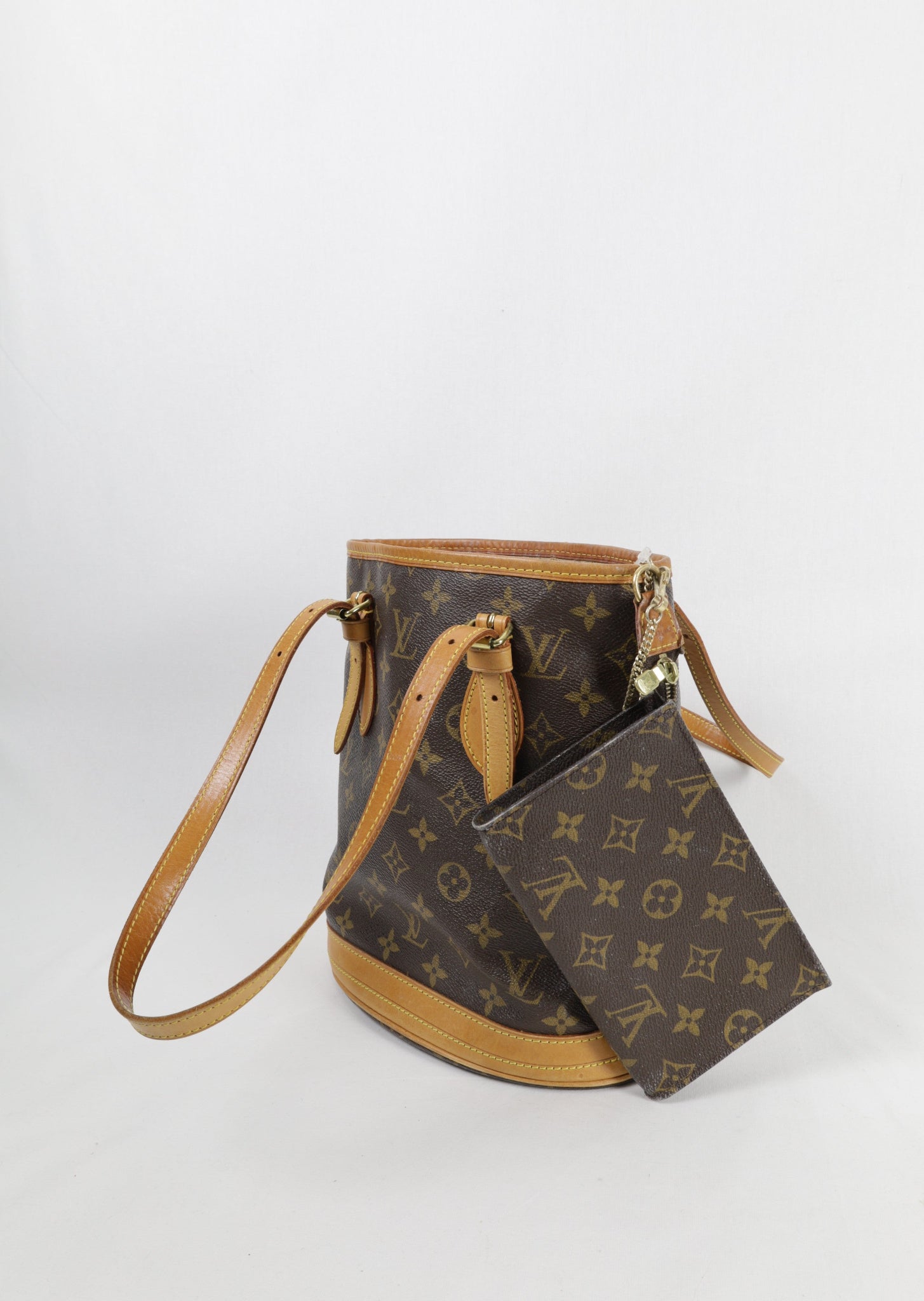 Vintage Louis Vuitton Mini Bucket bag in Monogram canvas - inclusief portemonnee | Laulau Treasures