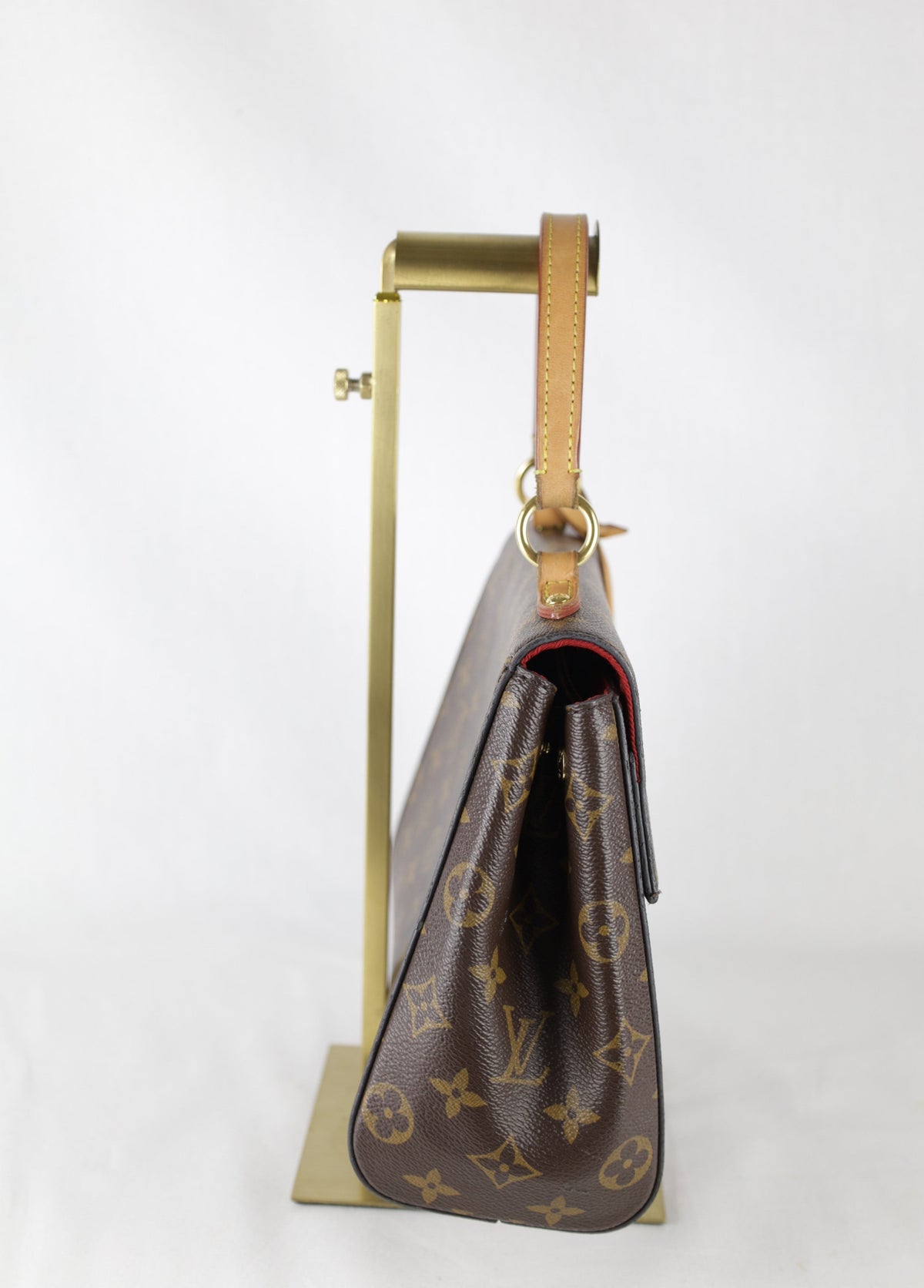 Vintage Louis Vuitton Cluny BB met strap - linkerzijaanzicht - Laulau Treasures