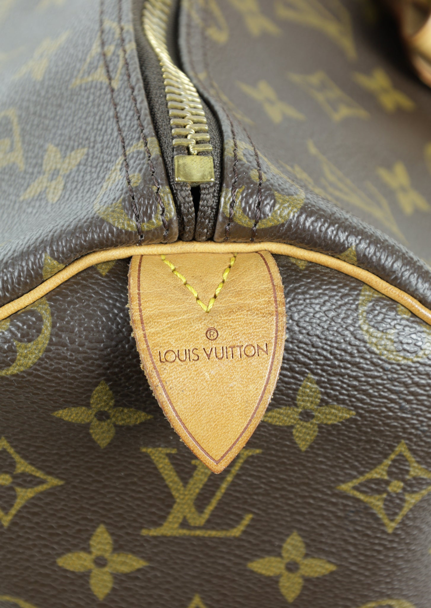 Louis Vuitton KeepAll 50 detail logo Laulau Treasures