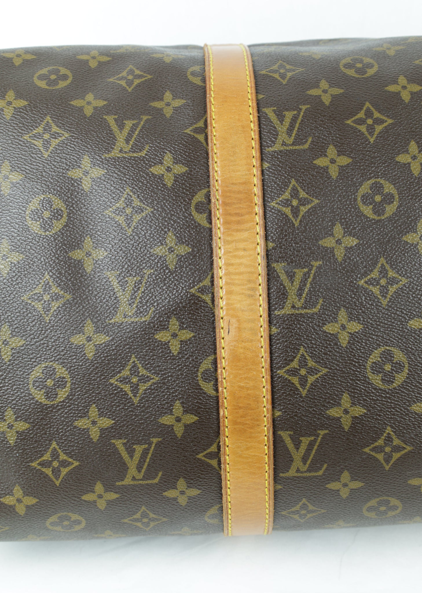 Louis Vuitton KeepAll 50 onderkant patina Laulau Treasures