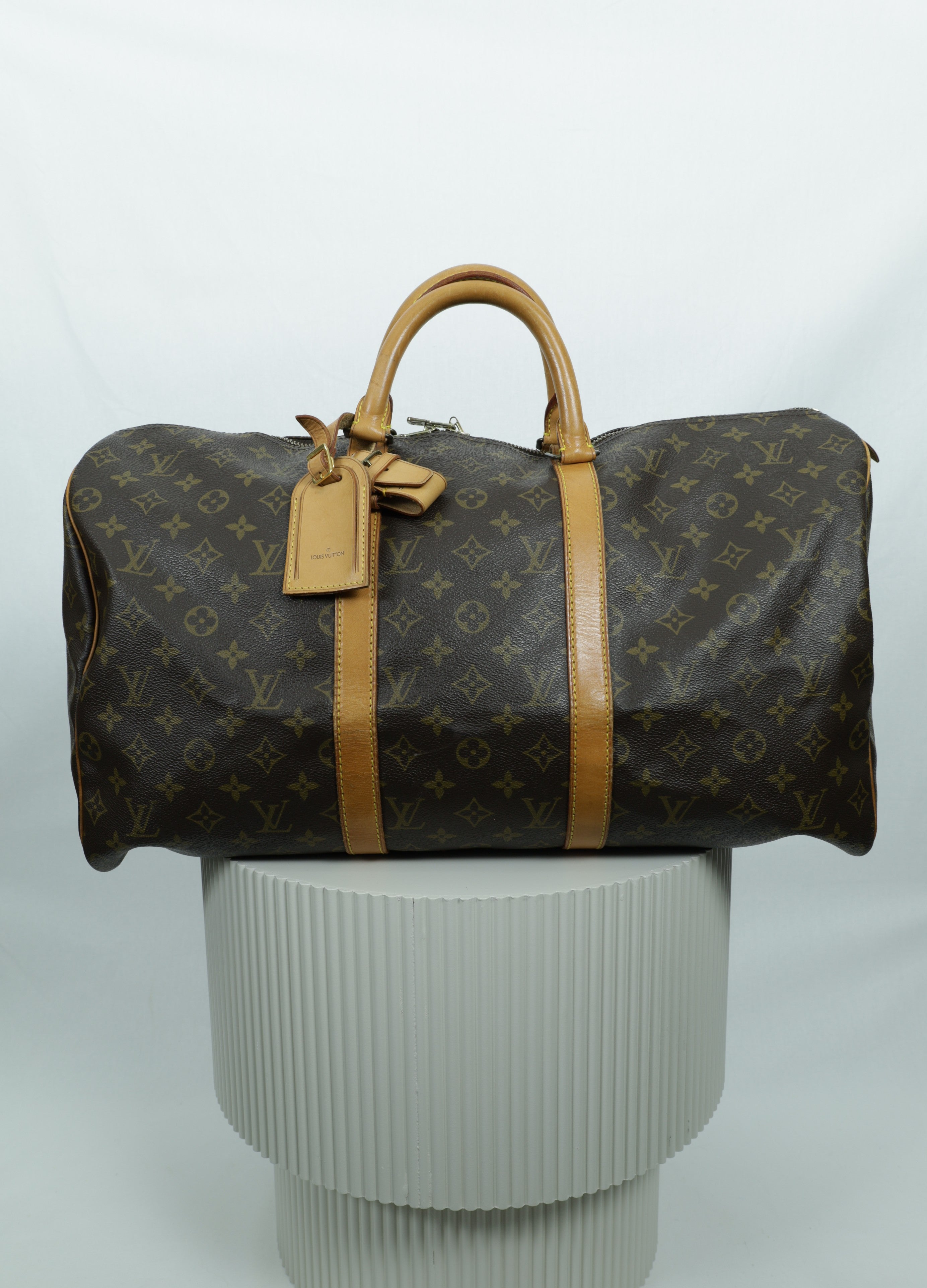 Vintage Louis Vuitton KeepAll 50 voorkant Laulau Treasures
