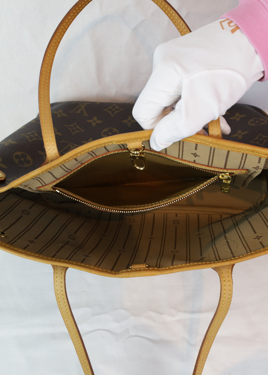 Vintage Louis Vuitton Neverfull PM binnencompartiment